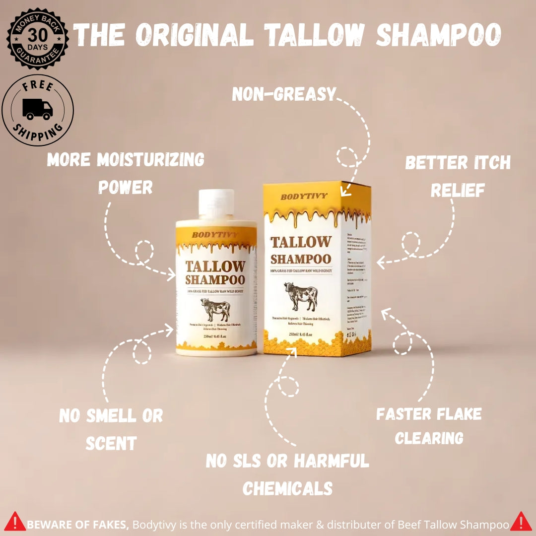 Organic Beef Tallow Shampoo • Scalp Barrier Repair